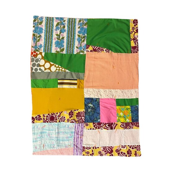 Handmade Other - Vintage Handmade Patchwork Quilt Small Lap Blanket Cottagecore Decor Used